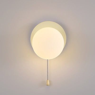 Sencillo Moderno Geometría Hierro Vidrio Lámpara Aplique de Pared con Cremallera de 1 Luz para Dormitorio 