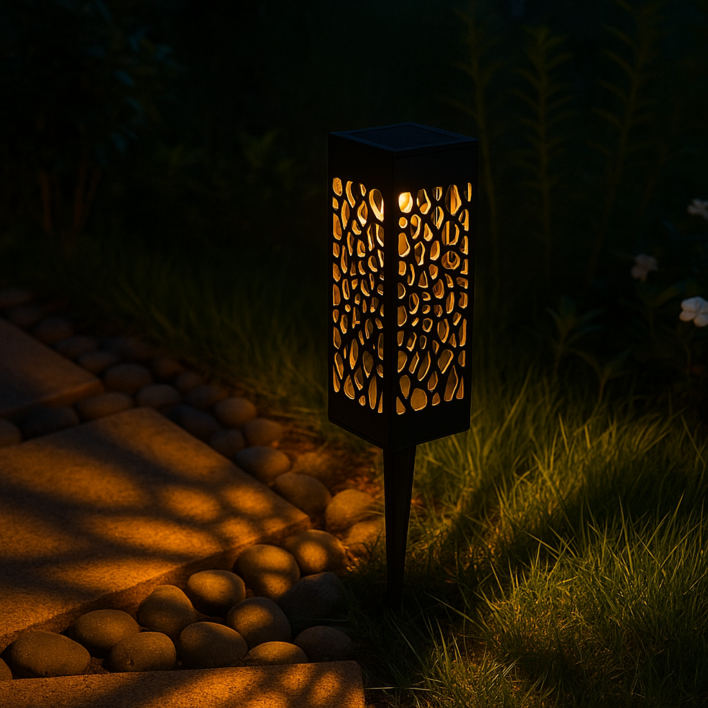 Luz LED para exteriores de plástico ABS rectangular impermeable solar de simplicidad moderna para jardín 