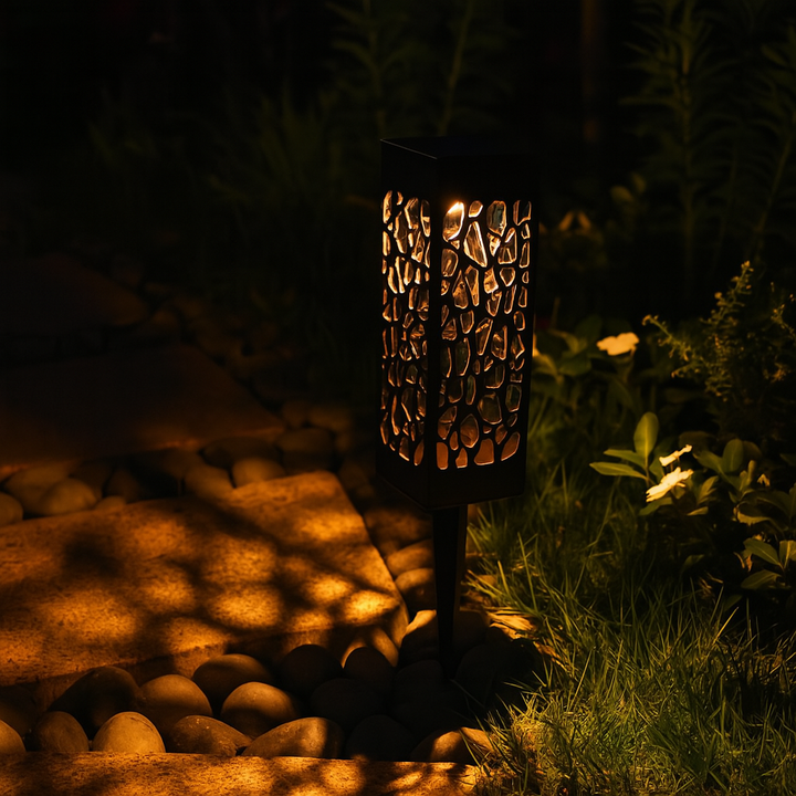 Luz LED para exteriores de plástico ABS rectangular impermeable solar de simplicidad moderna para jardín 