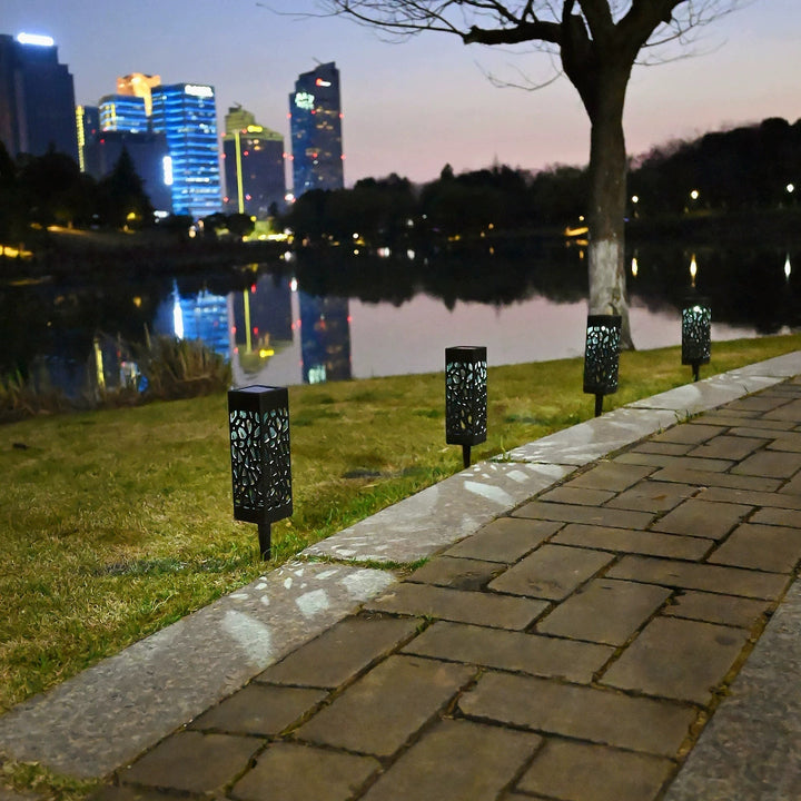Luz LED para exteriores de plástico ABS rectangular impermeable solar de simplicidad moderna para jardín 