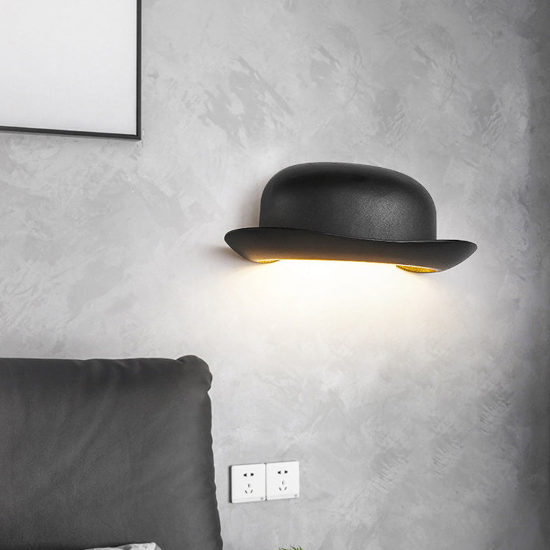 Zeitgenössische kreative Hut wasserdichte Aluminium-PC-LED-Wandleuchte für den Außenbereich für die Terrasse 