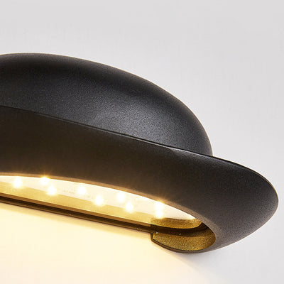 Zeitgenössische kreative Hut wasserdichte Aluminium-PC-LED-Wandleuchte für den Außenbereich für die Terrasse 