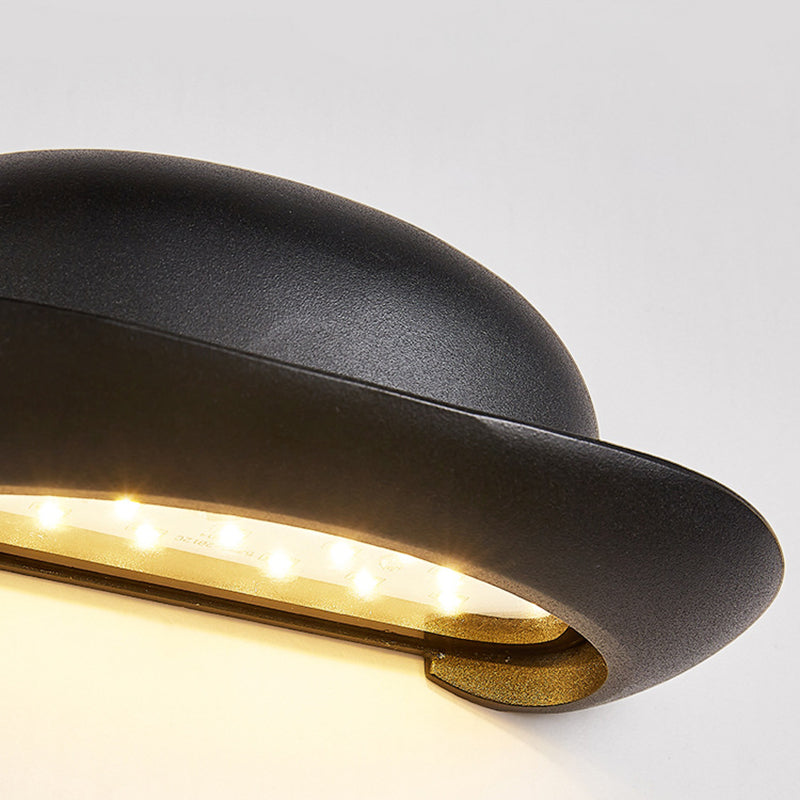 Zeitgenössische kreative Hut wasserdichte Aluminium-PC-LED-Wandleuchte für den Außenbereich für die Terrasse 