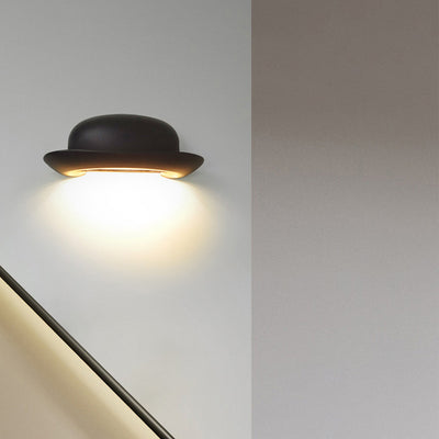 Zeitgenössische kreative Hut wasserdichte Aluminium-PC-LED-Wandleuchte für den Außenbereich für die Terrasse 