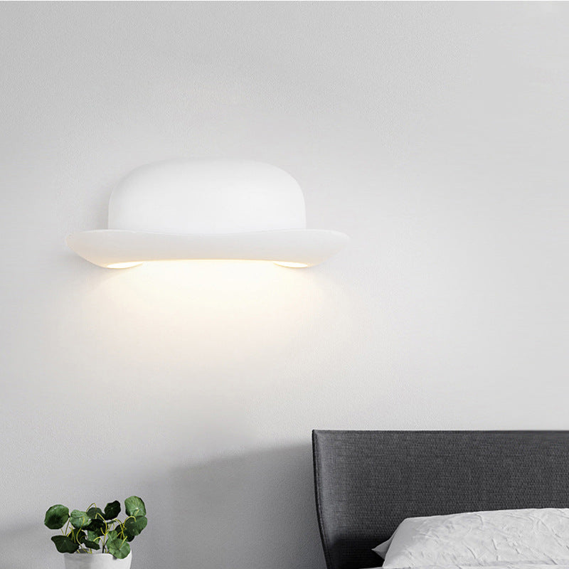 Zeitgenössische kreative Hut wasserdichte Aluminium-PC-LED-Wandleuchte für den Außenbereich für die Terrasse 