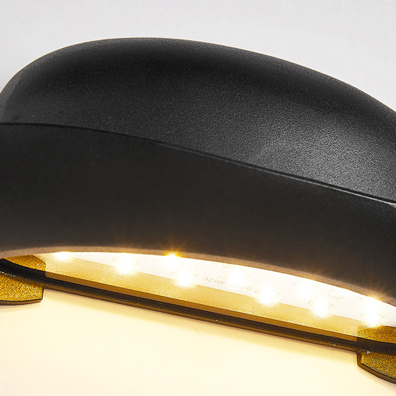 Zeitgenössische kreative Hut wasserdichte Aluminium-PC-LED-Wandleuchte für den Außenbereich für die Terrasse 