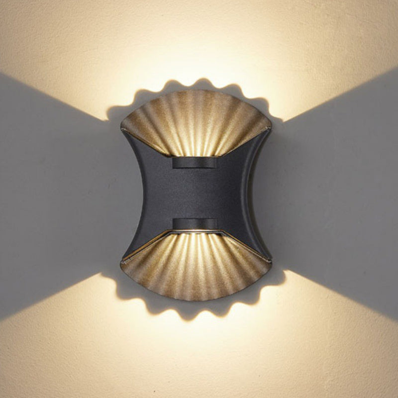 Zeitgenössische kreative wasserdichte Conch Aluminium Glas Outdoor LED Wandleuchte für Außenbereich Terrasse 