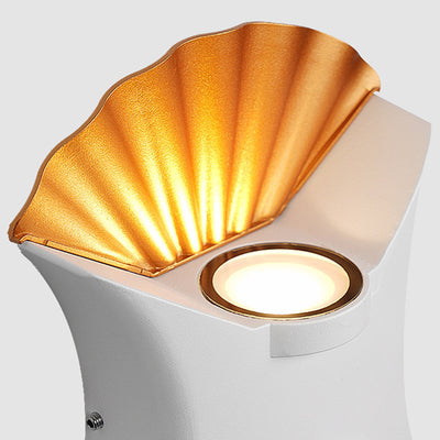 Zeitgenössische kreative wasserdichte Conch Aluminium Glas Outdoor LED Wandleuchte für Außenbereich Terrasse 