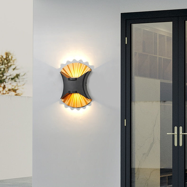 Zeitgenössische kreative wasserdichte Conch Aluminium Glas Outdoor LED Wandleuchte für Außenbereich Terrasse 