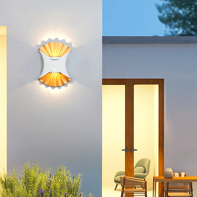 Zeitgenössische kreative wasserdichte Conch Aluminium Glas Outdoor LED Wandleuchte für Außenbereich Terrasse 
