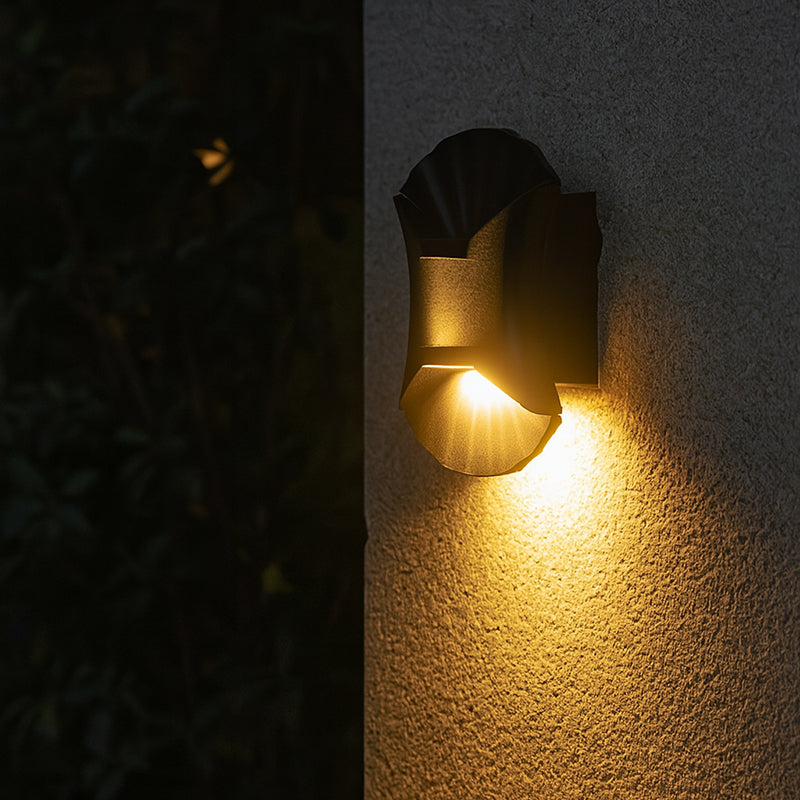 Zeitgenössische kreative wasserdichte Conch Aluminium Glas Outdoor LED Wandleuchte für Außenbereich Terrasse 