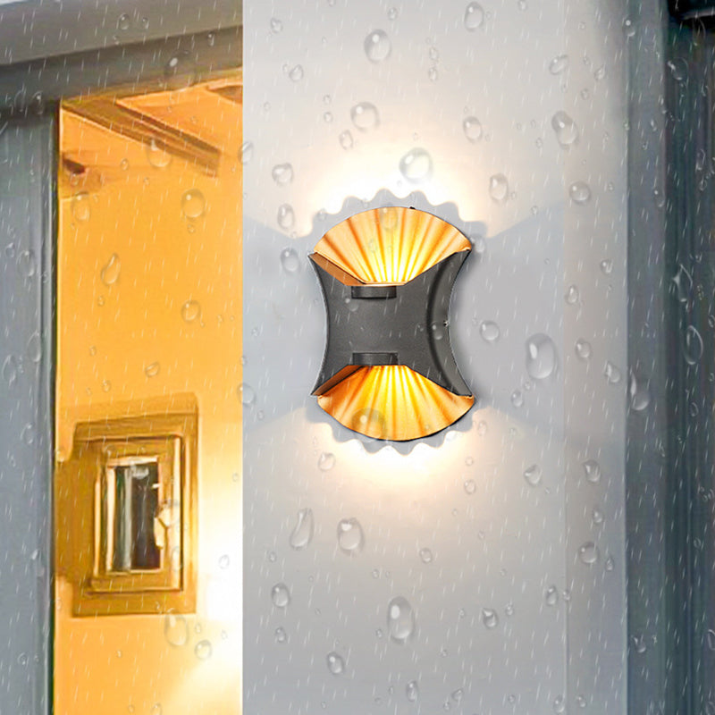 Zeitgenössische kreative wasserdichte Conch Aluminium Glas Outdoor LED Wandleuchte für Außenbereich Terrasse 