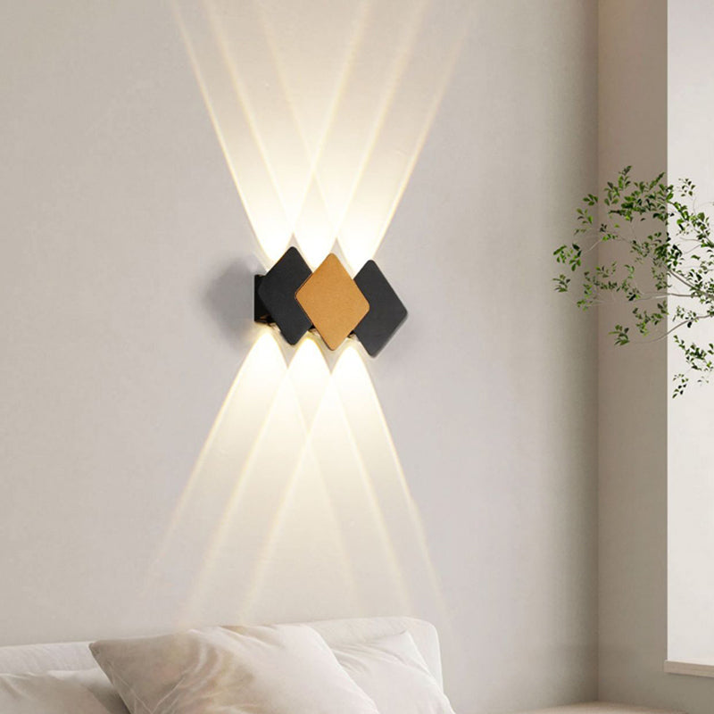 Contemporary Creative Waterproof Rhombus Aluminum Outdoor LED Wall Sconce Lamp For Garden