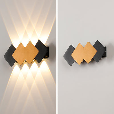 Contemporary Creative Waterproof Rhombus Aluminum Outdoor LED Wall Sconce Lamp For Garden