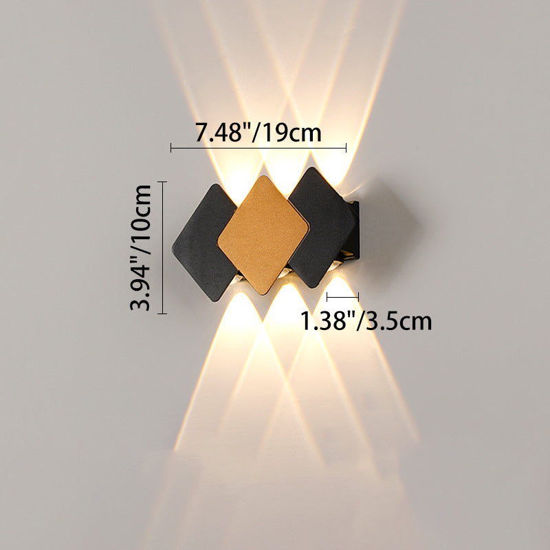 Contemporary Creative Waterproof Rhombus Aluminum Outdoor LED Wall Sconce Lamp For Garden