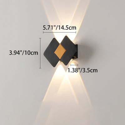 Contemporary Creative Waterproof Rhombus Aluminum Outdoor LED Wall Sconce Lamp For Garden