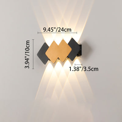 Contemporary Creative Waterproof Rhombus Aluminum Outdoor LED Wall Sconce Lamp For Garden
