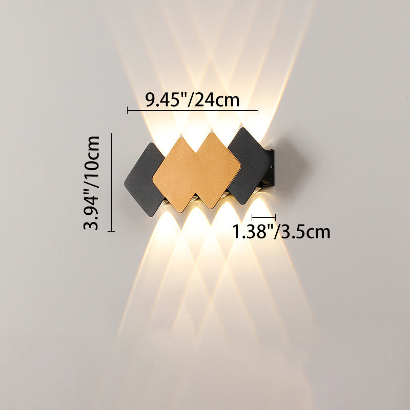 Contemporary Creative Waterproof Rhombus Aluminum Outdoor LED Wall Sconce Lamp For Garden
