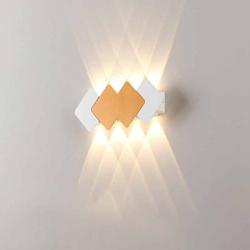 Contemporary Creative Waterproof Rhombus Aluminum Outdoor LED Wall Sconce Lamp For Garden