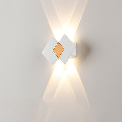 Contemporary Creative Waterproof Rhombus Aluminum Outdoor LED Wall Sconce Lamp For Garden