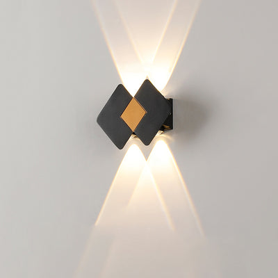 Contemporary Creative Waterproof Rhombus Aluminum Outdoor LED Wall Sconce Lamp For Garden