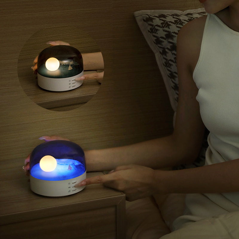 Contemporary Creative Bluetooth Round ABS PC PVC USB LED Kids Night Light For Bedroom