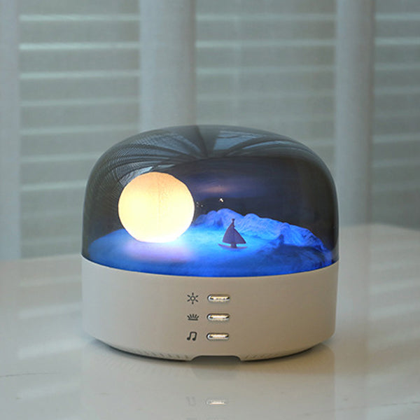 Zeitgenössisches kreatives Bluetooth rundes ABS PC PVC USB LED Kinder-Nachtlicht für das Schlafzimmer 