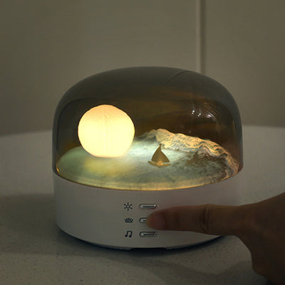 Contemporary Creative Bluetooth Round ABS PC PVC USB LED Kids Night Light For Bedroom