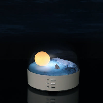 Contemporary Creative Bluetooth Round ABS PC PVC USB LED Kids Night Light For Bedroom