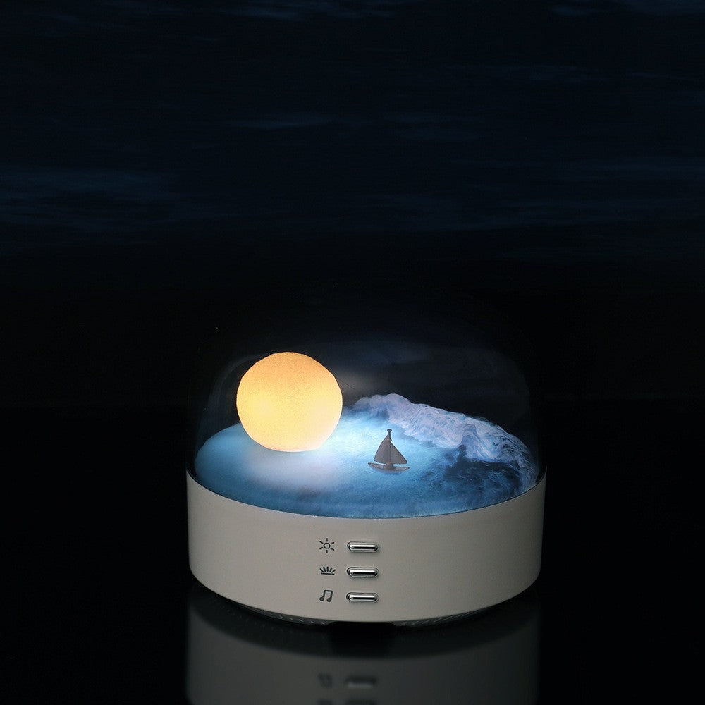 Zeitgenössisches kreatives Bluetooth rundes ABS PC PVC USB LED Kinder-Nachtlicht für das Schlafzimmer 
