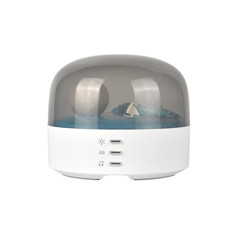 Zeitgenössisches kreatives Bluetooth rundes ABS PC PVC USB LED Kinder-Nachtlicht für das Schlafzimmer 