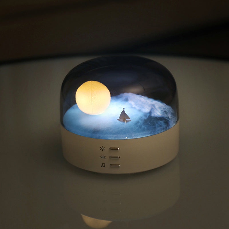 Zeitgenössisches kreatives Bluetooth rundes ABS PC PVC USB LED Kinder-Nachtlicht für das Schlafzimmer 