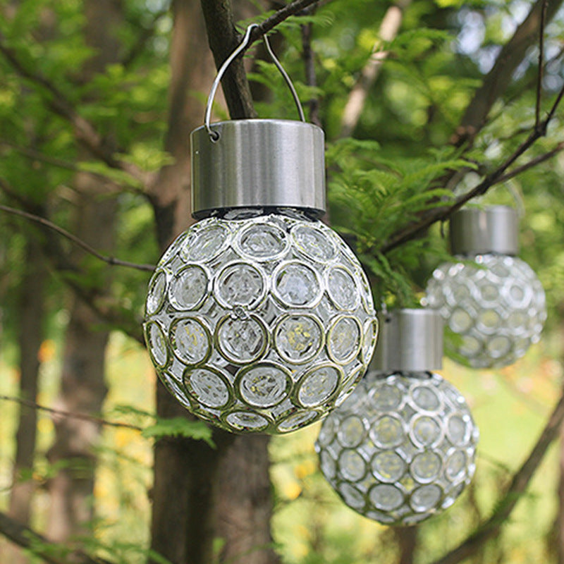 Moderne Art Deco Globus Wasserdichte Solarbetriebene Edelstahl PVC Eisen LED Außenleuchten Landschaftsbeleuchtung Für Garten 