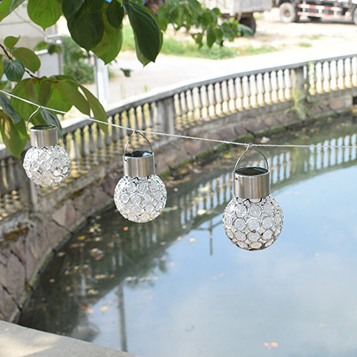 Moderne Art Deco Globus Wasserdichte Solarbetriebene Edelstahl PVC Eisen LED Außenleuchten Landschaftsbeleuchtung Für Garten 
