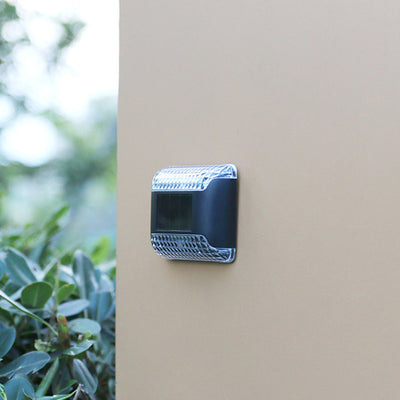 Modern Minimalist Waterproof Solar Rectangular Plastic LED Wall Sconce Lamp For Outdoor Patio