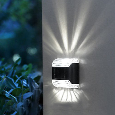 Modern Minimalist Waterproof Solar Rectangular Plastic LED Wall Sconce Lamp For Outdoor Patio