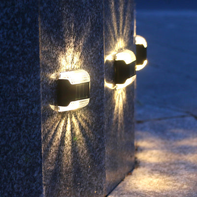 Modern Minimalist Waterproof Solar Rectangular Plastic LED Wall Sconce Lamp For Outdoor Patio