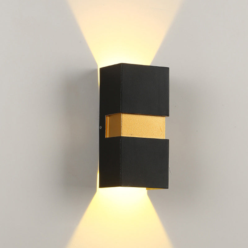 Modern Minimalist Waterproof Cuboid Aluminum Outdoor LED Wall Sconce Lamp For Outdoor Patio