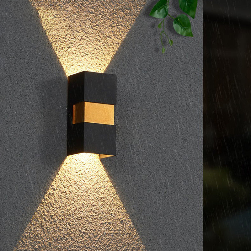 Modern Minimalist Waterproof Cuboid Aluminum Outdoor LED Wall Sconce Lamp For Outdoor Patio