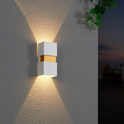 Modern Minimalist Waterproof Cuboid Aluminum Outdoor LED Wall Sconce Lamp For Outdoor Patio