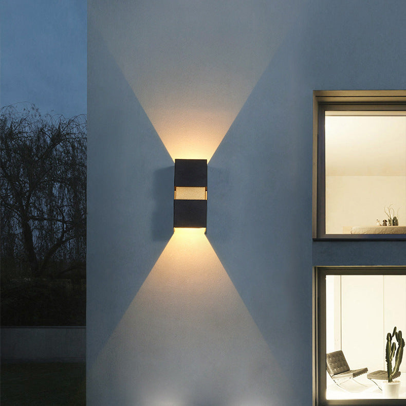 Modern Minimalist Waterproof Cuboid Aluminum Outdoor LED Wall Sconce Lamp For Outdoor Patio