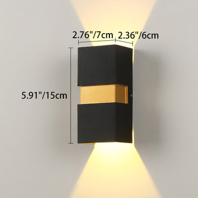 Modern Minimalist Waterproof Cuboid Aluminum Outdoor LED Wall Sconce Lamp For Outdoor Patio