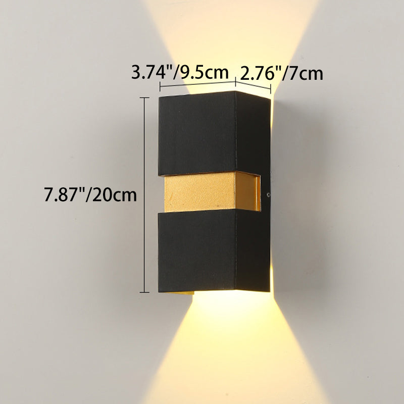 Modern Minimalist Waterproof Cuboid Aluminum Outdoor LED Wall Sconce Lamp For Outdoor Patio