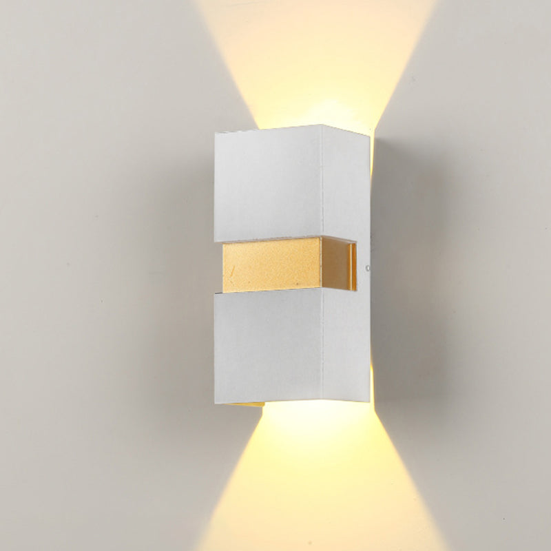 Modern Minimalist Waterproof Cuboid Aluminum Outdoor LED Wall Sconce Lamp For Outdoor Patio