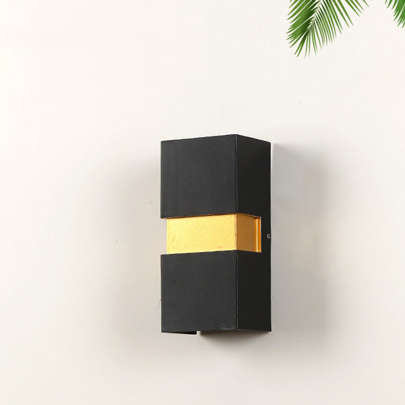 Modern Minimalist Waterproof Cuboid Aluminum Outdoor LED Wall Sconce Lamp For Outdoor Patio
