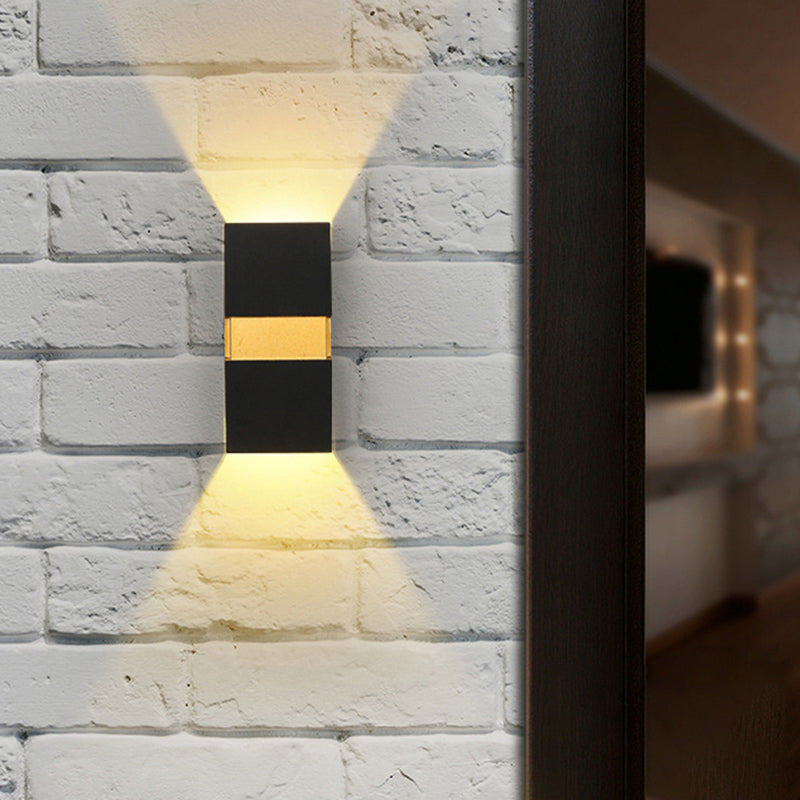 Modern Minimalist Waterproof Cuboid Aluminum Outdoor LED Wall Sconce Lamp For Outdoor Patio