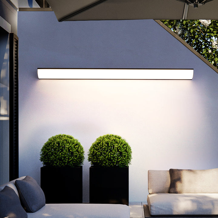 Applique murale moderne minimaliste étanche rectangulaire en aluminium acrylique LED pour jardin 