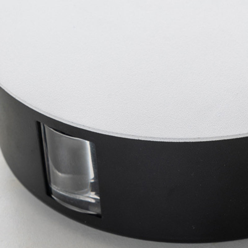 Zeitgenössische industrielle runde quadratische wasserdichte Aluminium-Acryl-LED-Außenwandleuchte für die Außenterrasse 