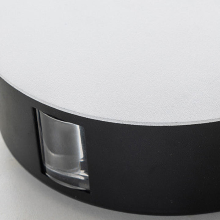 Zeitgenössische industrielle runde quadratische wasserdichte Aluminium-Acryl-LED-Außenwandleuchte für die Außenterrasse 