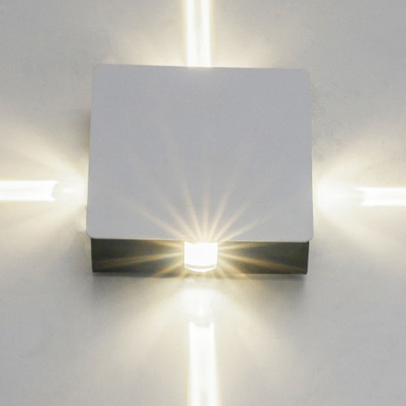 Zeitgenössische industrielle runde quadratische wasserdichte Aluminium-Acryl-LED-Außenwandleuchte für die Außenterrasse 